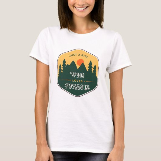 T-shirt Juste une fille qui aime les forêts - Inspiré par (Devant)