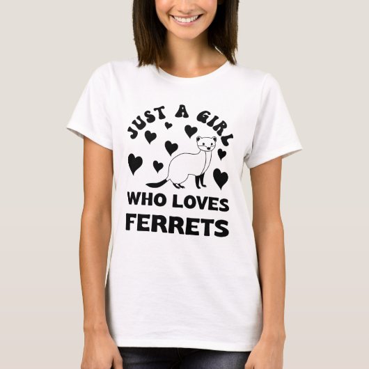 T-shirt Juste une fille qui aime les furets (Devant)