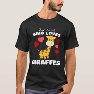 T-shirt Juste Une Fille Qui Aime Les Giraffes Filles Migno