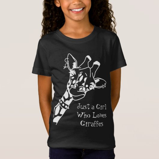 T-Shirt Juste une fille qui aime les Giraffes jolie T-shir (Devant)