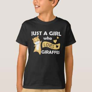 T-shirt Juste Une Fille Qui Aime Les Giraffes - Mignonne G