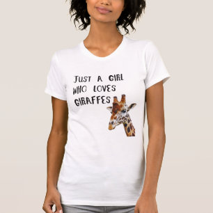 T-shirt Juste Une Fille Qui Aime Les Giraffes Mignonne Gir