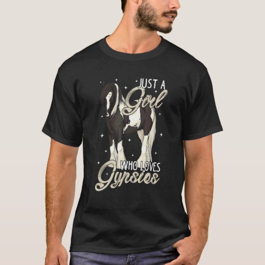 T-shirt Juste Une Fille Qui Aime Les Gitans Black Pinto Gi (Devant)