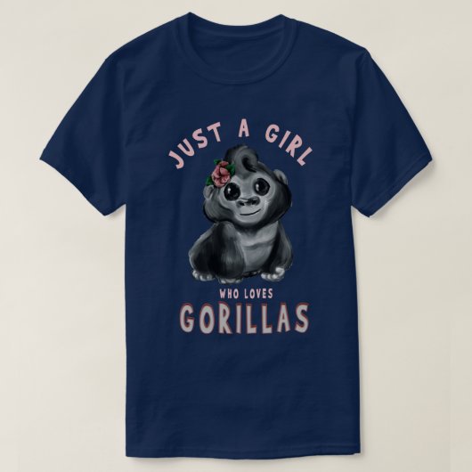 T-shirt Juste Une Fille Qui Aime Les Gorilles (Design devant)