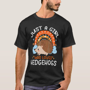 T-shirt Juste Une Fille Qui Aime Les Hérisson Mignonne Flu