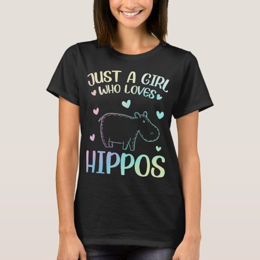 T-shirt Juste Une Fille Qui Aime Les Hippopotames (Devant)