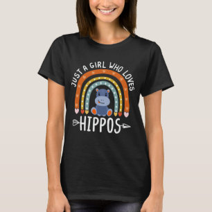 T-shirt Juste Une Fille Qui Aime Les Hippopotames Arc-En-C