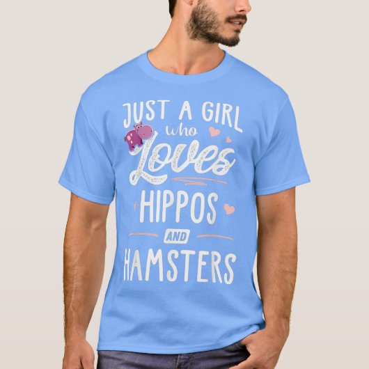 T-shirt Juste Une Fille Qui Aime Les Hippopotames Et Hamst (Devant)