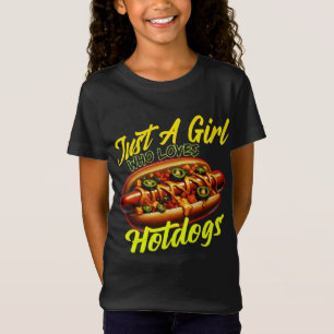 T-Shirt juste une fille qui aime les hotdogs