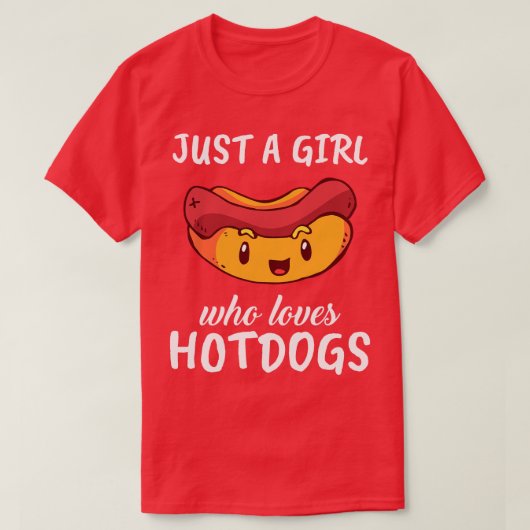 T-shirt Juste Une Fille Qui Aime Les Hotdogs (Design devant)