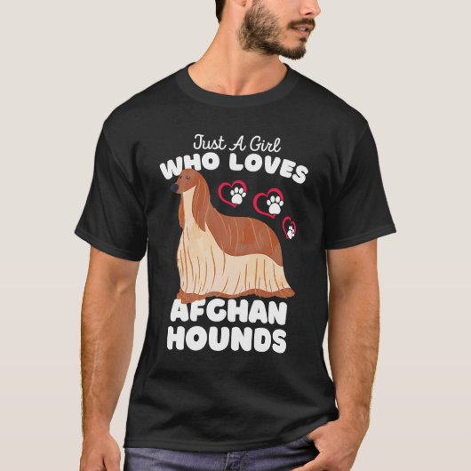 T-shirt Juste Une Fille Qui Aime Les Hounds Afghans Mignon (Devant)