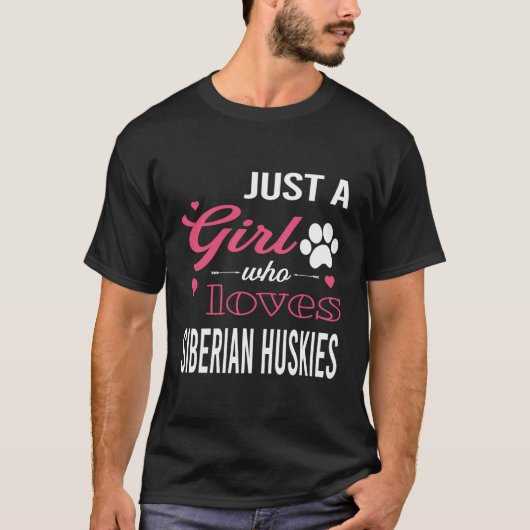 T-shirt Juste une fille qui aime les Huskies sibériens fem (Devant)