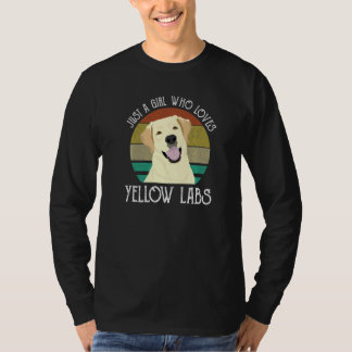 T-shirt Juste une fille qui aime les labs jaunes Labrador