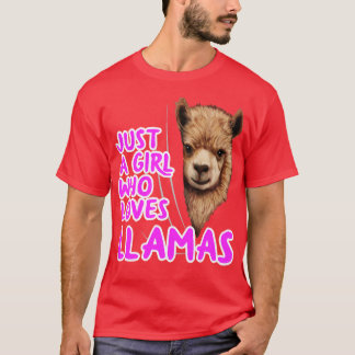 T-shirt Juste une fille qui aime les lamas