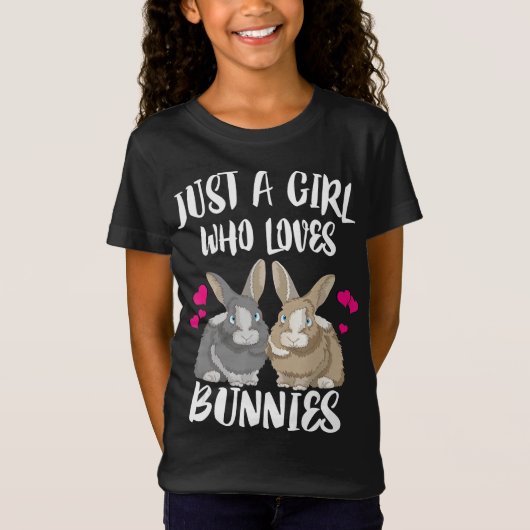 T-Shirt Juste Une Fille Qui Aime Les Lapins | Bunny Lover (Devant)