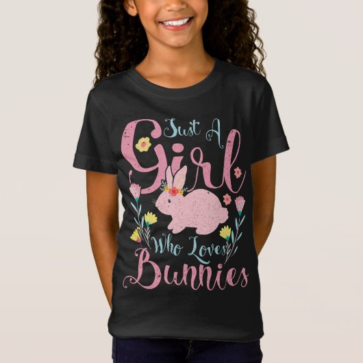 T-Shirt Juste Une Fille Qui Aime Les Lapins| Fleur de lapi (Devant)