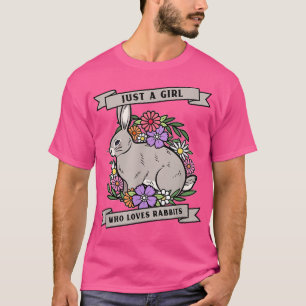 T-shirt Juste Une Fille Qui Aime Les Lapins, Lapin Avec Fl