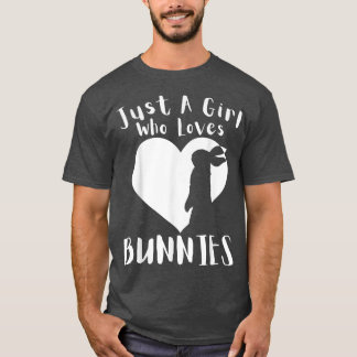 T-shirt Juste Une Fille Qui Aime Les Lapins Lapin Mignonne