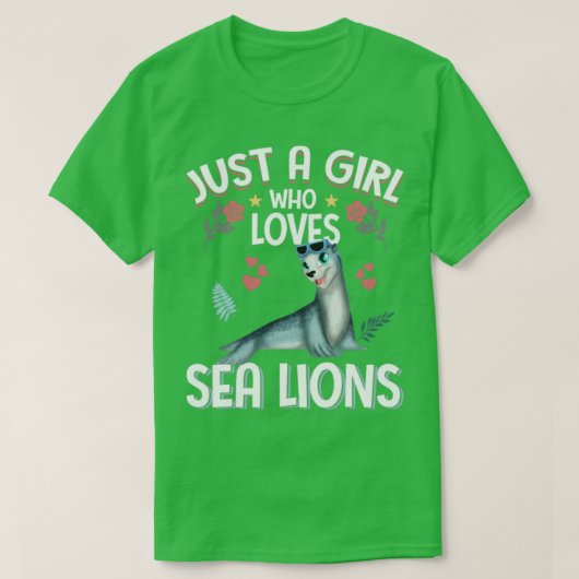 T-shirt Juste Une Fille Qui Aime Les Lions De Mer Mignonne (Design devant)
