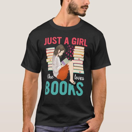 T-shirt Juste une fille qui aime les livres (Devant)