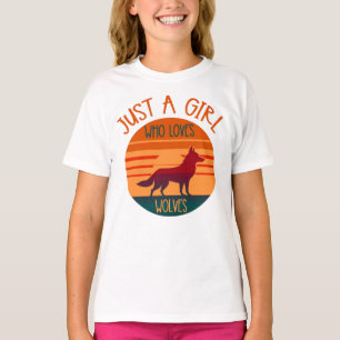 T-shirt Juste une fille qui aime les loups