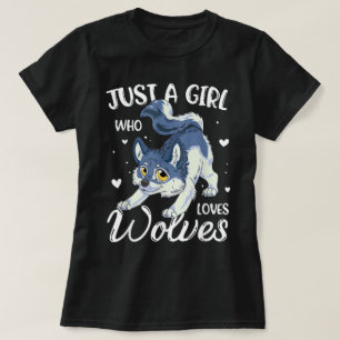 T-shirt Juste une fille qui aime les loups