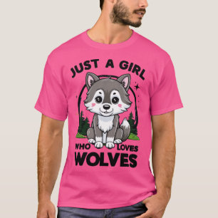 T-shirt Juste une fille qui aime les loups 1
