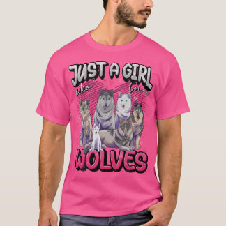 T-shirt Juste Une Fille Qui Aime Les Loups Mignonnes Fille