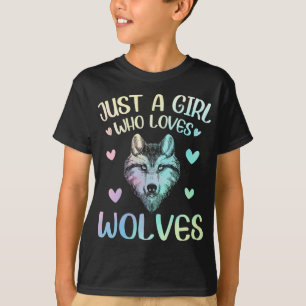 T-shirt Juste une fille qui aime les loups mignons
