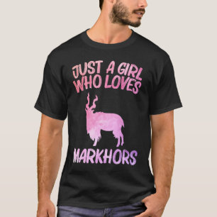 T-shirt Juste une fille qui aime les markhors pour femme c