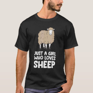 T-shirt Juste une fille qui aime les moutons ferme animal