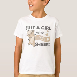 T-shirt Juste Une Fille Qui Aime Les Moutons Mignons Anima
