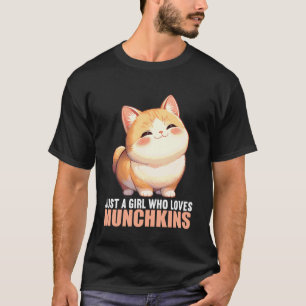 T-shirt Juste une fille qui aime les Munchkins Chat Munchk