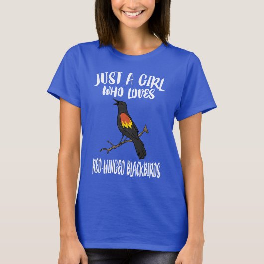 T-shirt Juste une fille qui aime les oiseaux à ailes rouss (Devant)