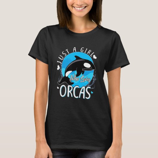 T-shirt Juste Une Fille Qui Aime Les Orques Tueurs Baleine (Devant)