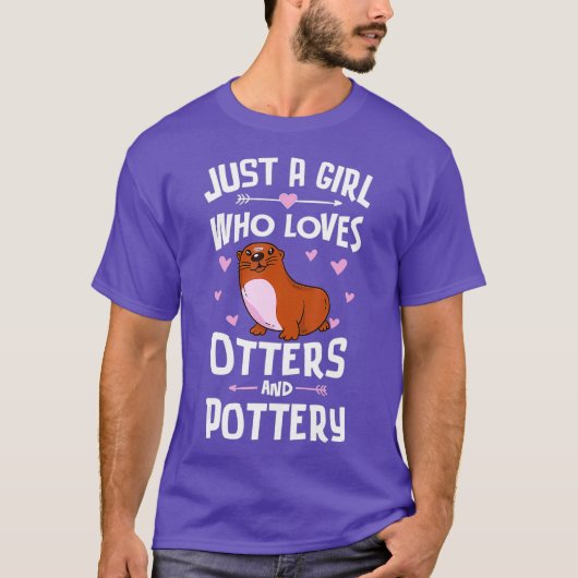 T-shirt Juste Une Fille Qui Aime Les Otters Et Poterie Cad (Devant)