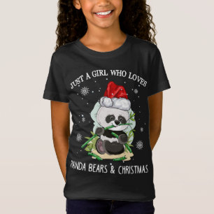T-Shirt Juste Une Fille Qui Aime Les Pandas Et Noël