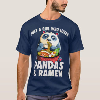 T-shirt Juste une fille qui aime les pandas et Ramen Kawai