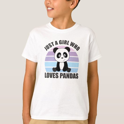 T-shirt Juste Une Fille Qui Aime Les Pandas Les Animaux Do (Devant)