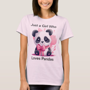 T-shirt Juste une fille qui aime les pandas - mignonne ama