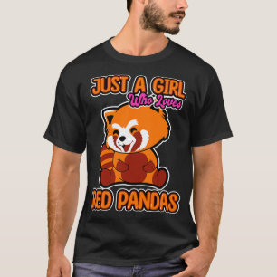 T-shirt Juste une fille qui aime les pandas rouges 1