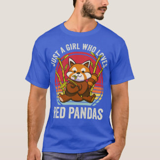 T-shirt Juste une fille qui aime les pandas rouges 1
