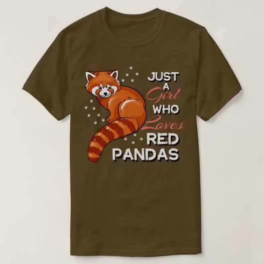 T-shirt Juste une fille qui aime les pandas rouges 3 (Design devant)