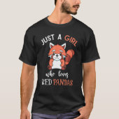 T-shirt Juste Une Fille Qui Aime Les Pandas Rouges Animaux (Devant)