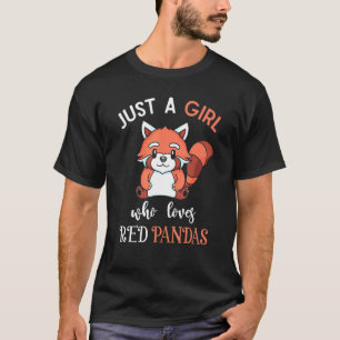 T-shirt Juste Une Fille Qui Aime Les Pandas Rouges Animaux