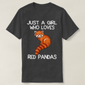 T-shirt Juste Une Fille Qui Aime Les Pandas Rouges Cadeau  (Design devant)