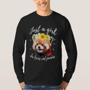 T-shirt Juste Une Fille Qui Aime Les Pandas Rouges - Drôle