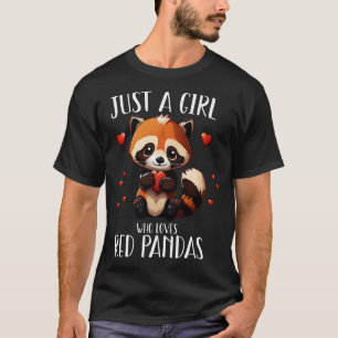 T-shirt Juste Une Fille Qui Aime Les Pandas Rouges Les Fem