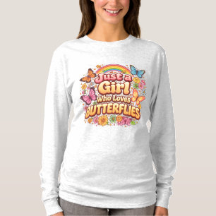 T-shirt Juste une Fille qui Aime les Papillons – Joli Flor
