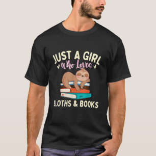 T-shirt Juste une fille qui aime les paresseux et les livr